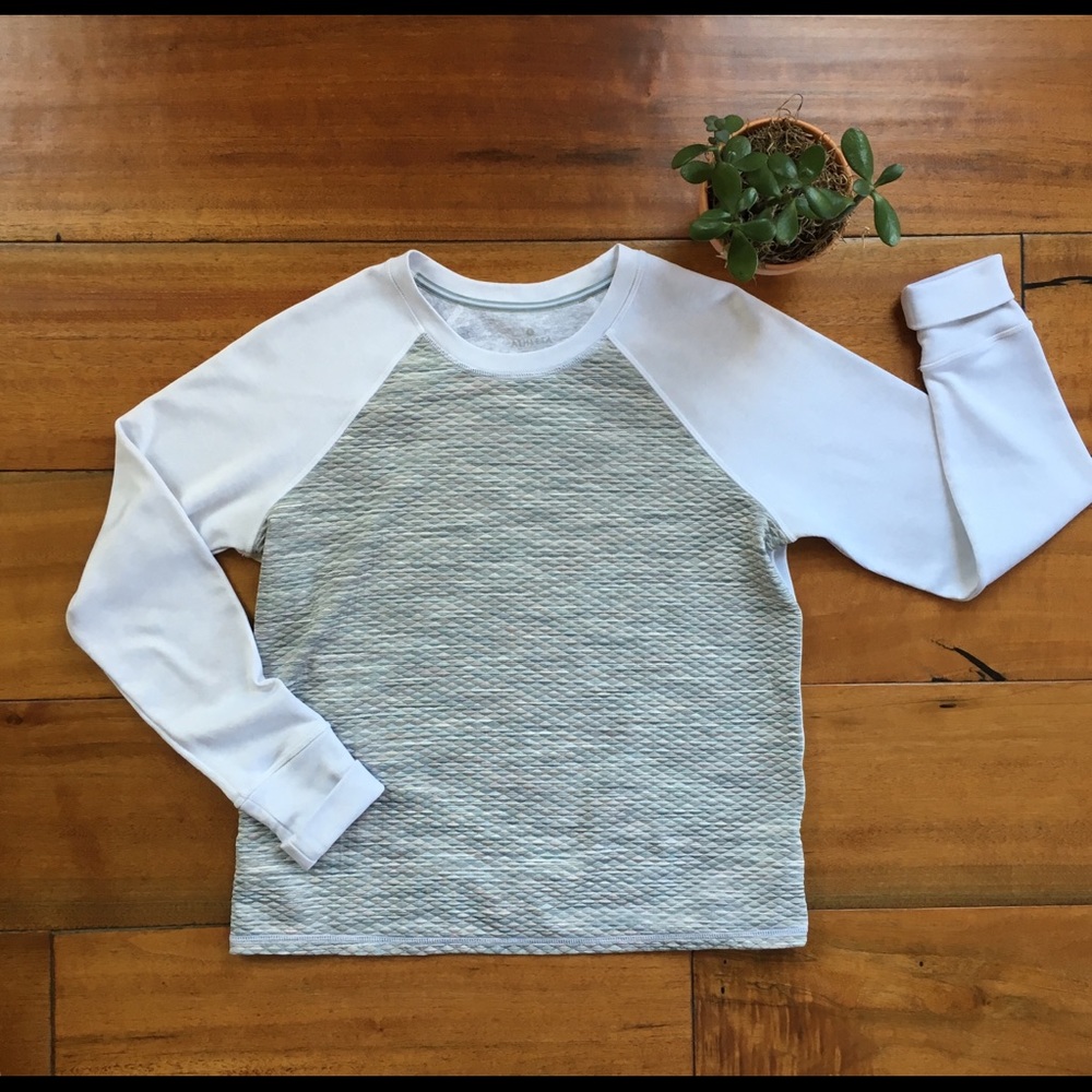 Athleta Quilted Sweatshirt with Baseball Sleeves